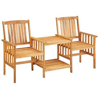 vidaXL Sillas Y Mesita De Jard&iacute;n Con Cojines Madera Maciza Acacia Vidaxl