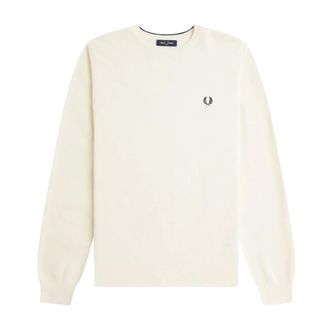 Fred Perry Jersey con cuello redondo y corona de laurel - Knitwear - Hombre - Blanco - S