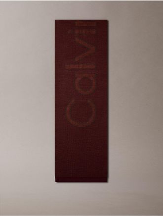 Calvin Klein Mens Statement Logo Birdseye Scarf - Brown