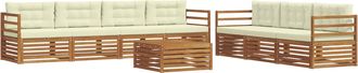 vidaXL Conjunto De Sof&aacute;s De Exterior 8 Uds. Natural Y Crema Vidaxl