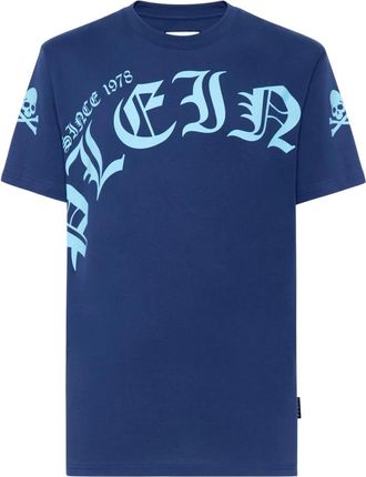 Philipp Plein T-shirt Ronde Hals SS Gothic - Heren - T-shirts - Blauw - 4XL - Katoen - Tops
