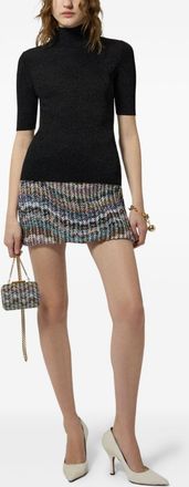 Missoni Womens Mini Skirt Sequin Chevron Multicolour Polyamide