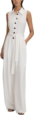 Reiss Perla Linen-Blend Jumpsuit