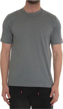 Kiton Katoenen Logo T-shirt- Regular Fit - Heren - T-shirts - Grijs - 2XL - Katoen - Tops