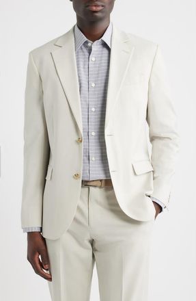 Nordstrom Henrik Trim Fit Solid Stretch Wool Suit Jacket in Grey Moonbeam at Nordstrom, Size 42Regular