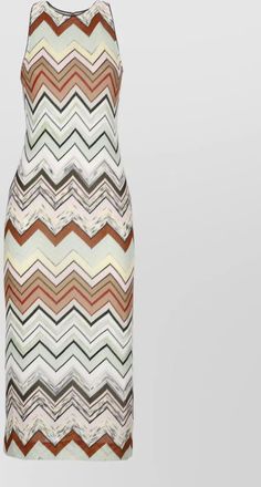 Missoni sleeveless chevron knit midi dress