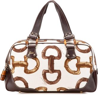 Gucci Pre-owned Womens Boston Handbag Signature Print - Tan Textile - One Size