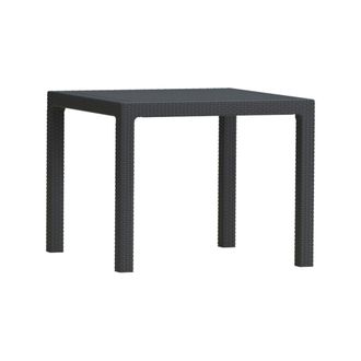 Dmora Dmora - Tavolo Da Esterno Capri, Base Per Picnic, Piano Da Pranzo Da Giardino, Banco Outdoor Multiuso, 95x95 H75 Cm, Antracite