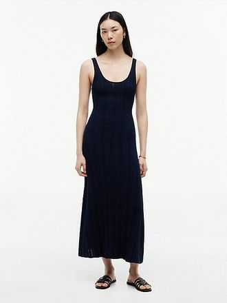 Tommy Hilfiger Vestido midi de punto trenzado y corte evas&eacute;