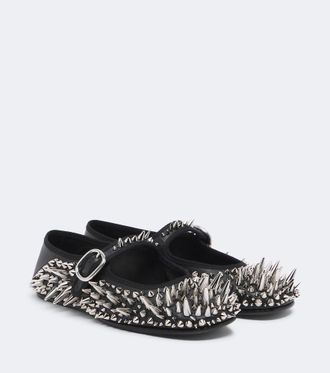 Bottega Veneta Bailarinas Mary Jane Veneziana de piel con tachuelas