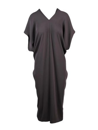 Maison Margiela Asymmetric Draped Midi Dress With V-Neckline And Tunic Closure
