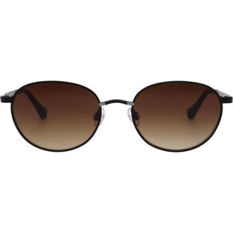 Florence By Mills 51mm Oval Sunglasses in Matte Black at Nordstrom Rack