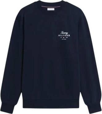 Tommy Hilfiger Crew Neck Terry Pullover - Heren - Sweatshirts - Blauw - L - Katoen - Hoodies & sweatvesten