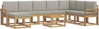 vidaXL Conjunto De Sof&aacute;s De Exterior 9 Uds. Blanco Y Gris Claro Vidaxl
