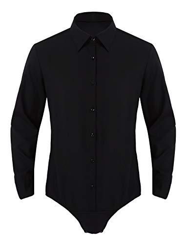 Body Justaucorps TiaoBug Homme - Combinaison Danse Jazz/Latine Manches Longues Avec Zip - Taille M à 3XL