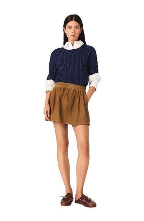 Maje Short suede skirt in Camel at Nordstrom, Size 42 Eu