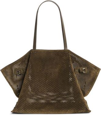 Proenza Schouler Days Perforated Suede Tote in Olive at Nordstrom