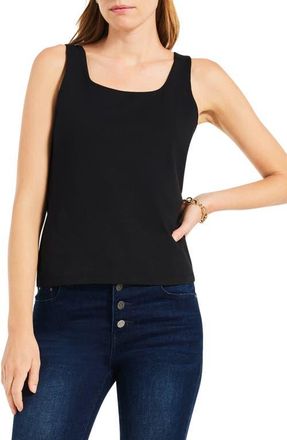Nic+Zoe Stretch Cotton Shelf Bra Tank in Black Onyx at Nordstrom, Size Xx-Large