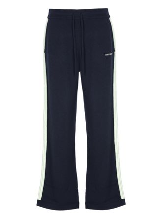 Casablanca Blue Merino Wool Pants With Embroidered Logo And Zip Pockets