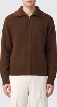 Entire studios Cardigan con zip in maglia a costine con colletto alto