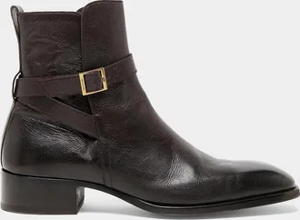 Tom Ford Men & apos;s Hainaut Grained Leather Buckle Boots