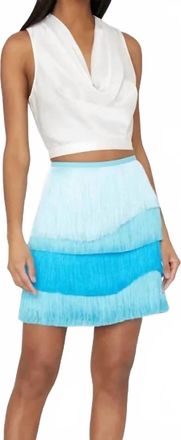 Milly Womens Odelia Fringe Skirt In Blue