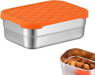 OEM Fiambrera, Pack De 3 Recipientes De Acero Inoxidable Para Meriendas, Tapas Silicona, F&aacute;ciles Abrir Prueba Fugas, Peque&ntilde;os Preescolares (900 Ml)