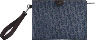 Dior (WMNS) DIOR A5 Triangle Pouch Blue Brown 2ESCA679DWS_H16E
