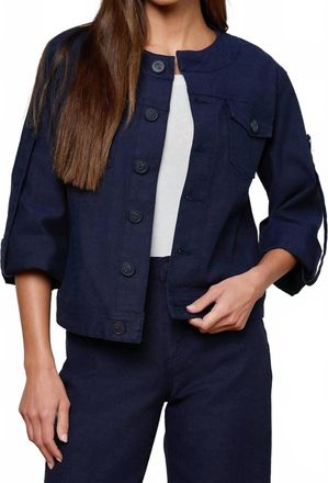 L'agence Anouk Collarless Jacket In Saturated Blue