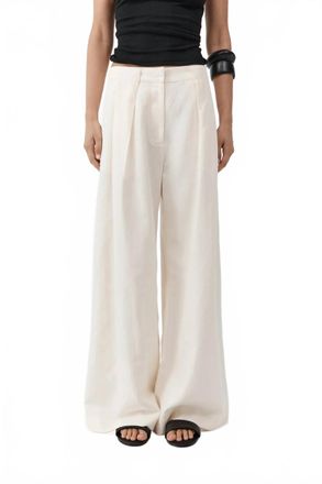 St.Agni Pleat Loop Pants In Ivory