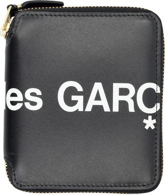 Comme Des Garçons Leather Hugo Logo Zip Around Wallet