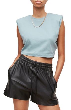 AllSaints Coni Crop Muscle Tank in Dusk Blue at Nordstrom, Size X-Small