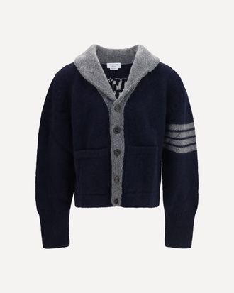 Thom Browne Cardigan Browne 65 con Cappuccio in jersey Man 4