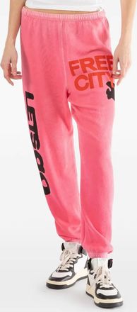 Freecity letters-print sweatpants - Roze