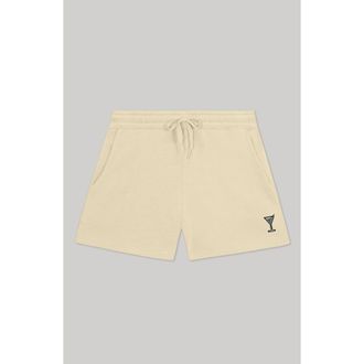 Dalix Womens Martini Midweight Washed Fleece Shorts in Bone at Nordstrom, Size Xx-Large
