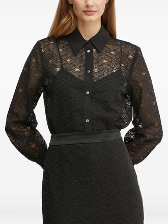 Karl Lagerfeld lace buttoned shirt - women - Polyester - 38 - Black