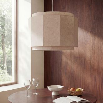 Maisons du monde L&aacute;mpara de techo de poli&eacute;ster reciclado crema