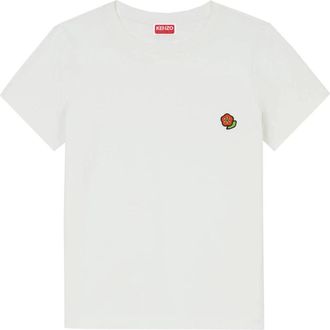 Kenzo Geborduurde katoenen T-shirt - Dames - T-shirts - Wit - S - Katoen - Tops