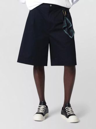 Darkpark pleated front knee length shorts belt loops