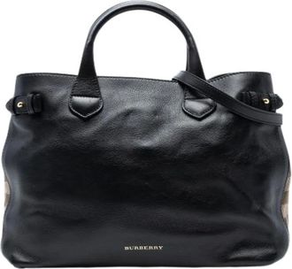 Burberry Pre-owned Handbags, female, Black, Size: ONE SIZE Pre-owned Canvas Handbag