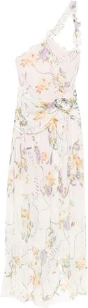 Blumarine Abito lungo con motivo a fiori - Bianco