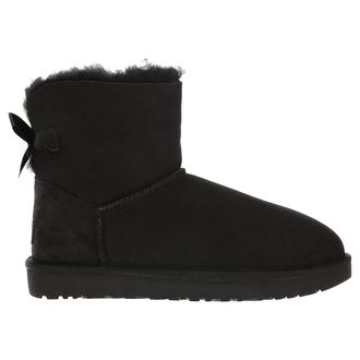 UGG Mini Bailey Bow II Suede Womens Ankle Boots - Black - Size:UK 7
