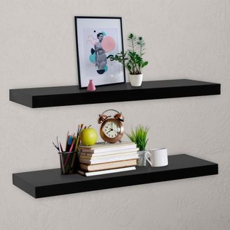 Berkfield Home Floating Wall Shelves 2 pcs Black 120x20x3.8 cm