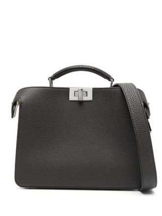 Fendi small Peekaboo ISeeU leather tote bag - men - Calf Leather - OS - Brown