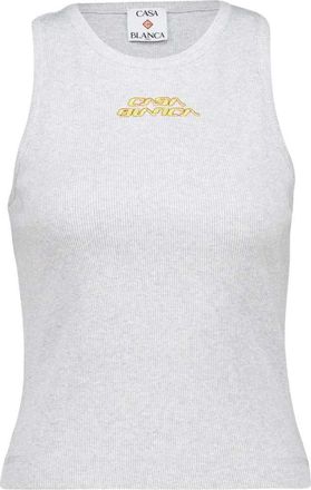 Casablanca geribbelde tanktop met logoprint