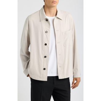 Theory Performance Shirt Jacket in Silver Cloud at Nordstrom, Size Xx-Large