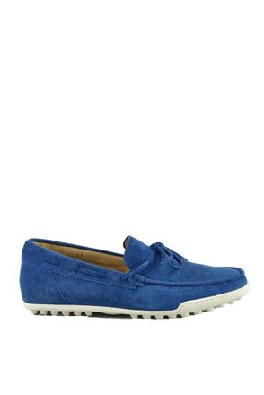 Cal&ograve; Suede Loafers With Decorative Bow And Textured Grip