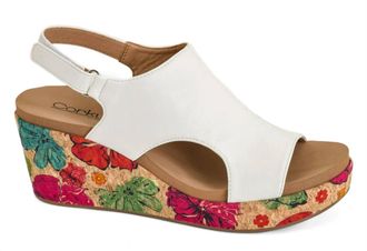 Corkys Footwear Womens Freddie Wedges In White Floral