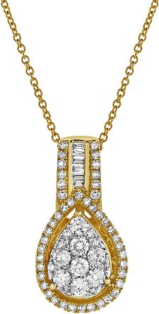 LuvMyJewelry Aurora Pear Diamond Pendant in 10K Yellow Gold