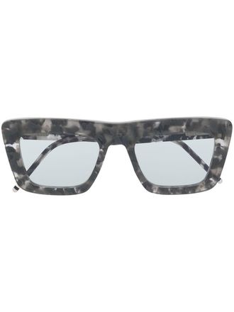 Thom Browne Zonnebril met wayfarer montuur - Grijs